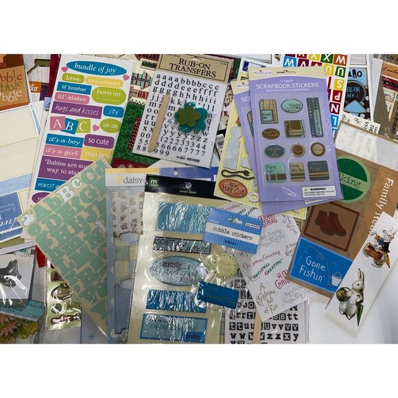 Scrapbook Stickers Embellishments HUGE Lot Craft Supplies For Scrapbooking Cards - Picture 5 of 6